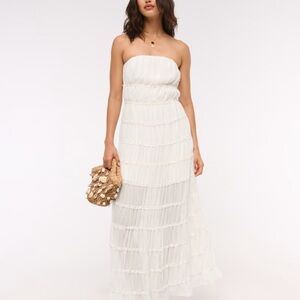Strapless Ruffle Maxi Dress- Abercrombie